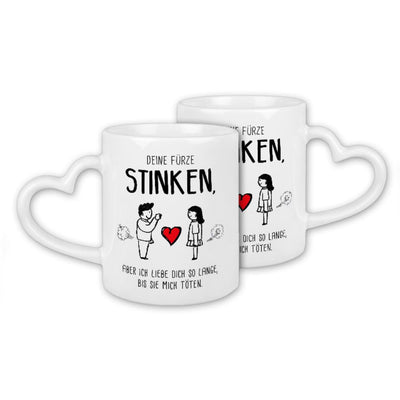 Tasse - Deine Fürze stinken, aber ich liebe Dich - Herzhenkel