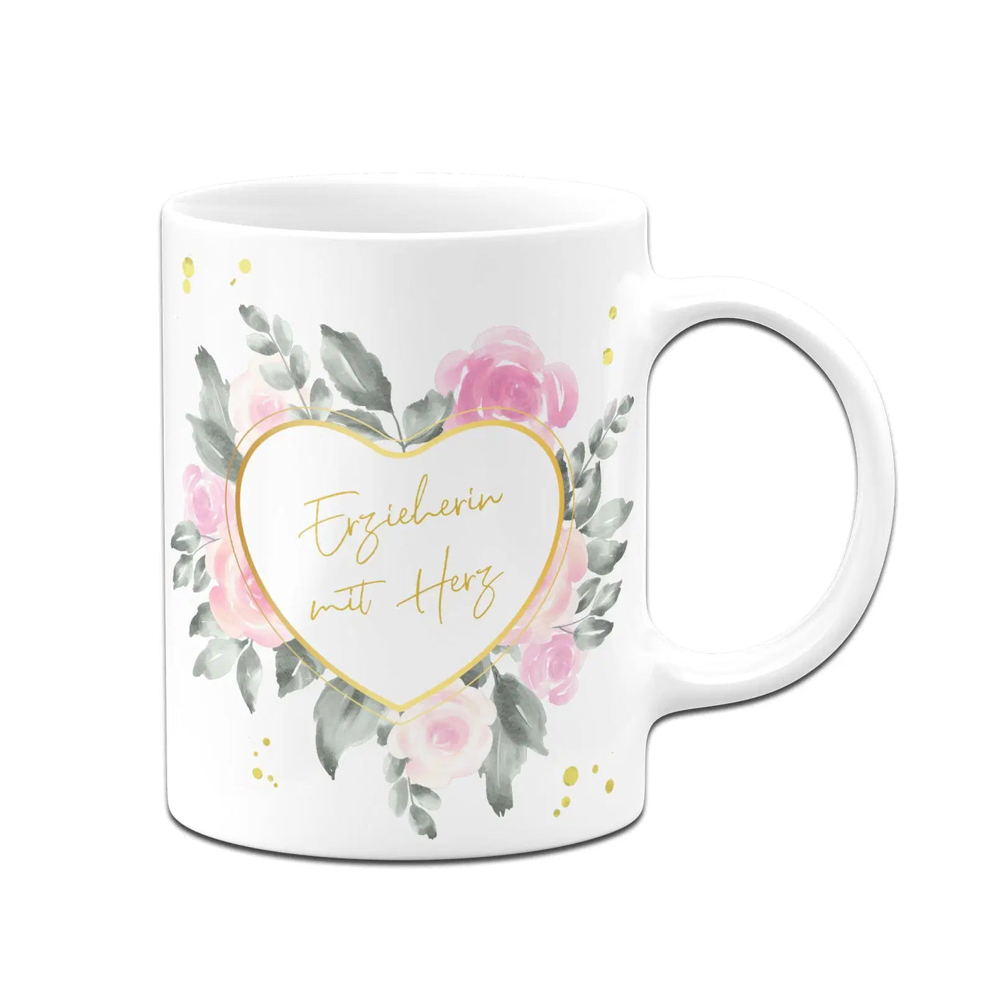 Bild: Tasse - Erzieherin mit Herz (grün umrandet) Geschenkidee