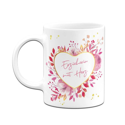 Bild: Tasse - Erzieherin mit Herz (rot umrandet) Geschenkidee