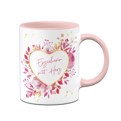 Bild: Tasse - Erzieherin mit Herz (rot umrandet) Geschenkidee