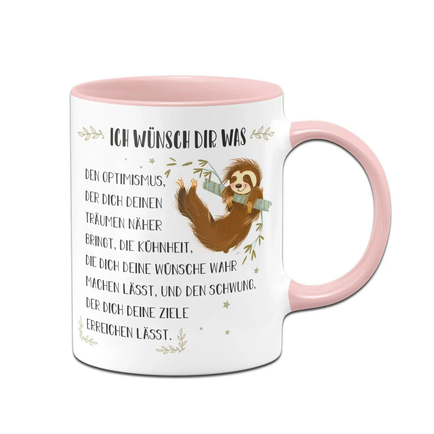 Bild: Faultier Tasse - Ich wünsche Dir was Geschenkidee