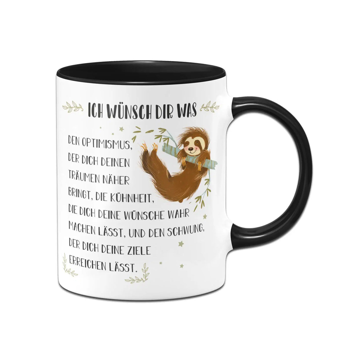 Bild: Faultier Tasse - Ich wünsche Dir was Geschenkidee