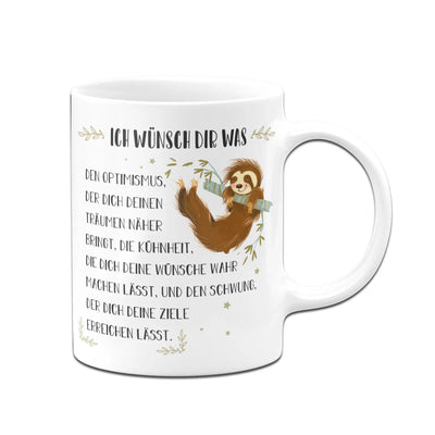 Bild: Faultier Tasse - Ich wünsche Dir was Geschenkidee