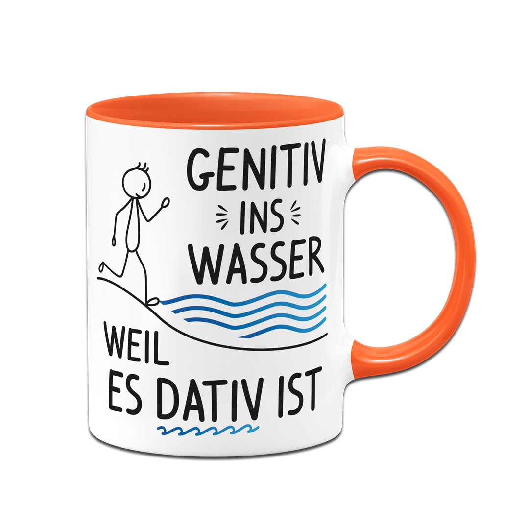 Tasse - Genitiv ins Wasser, weil es Dativ ist
