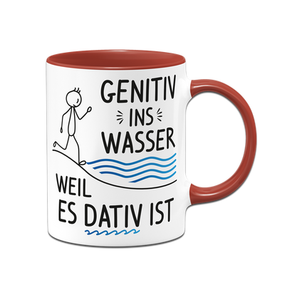 Tasse - Genitiv ins Wasser, weil es Dativ ist