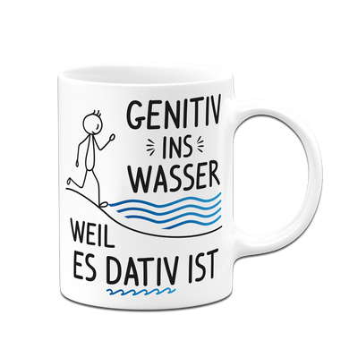Tasse - Genitiv ins Wasser, weil es Dativ ist