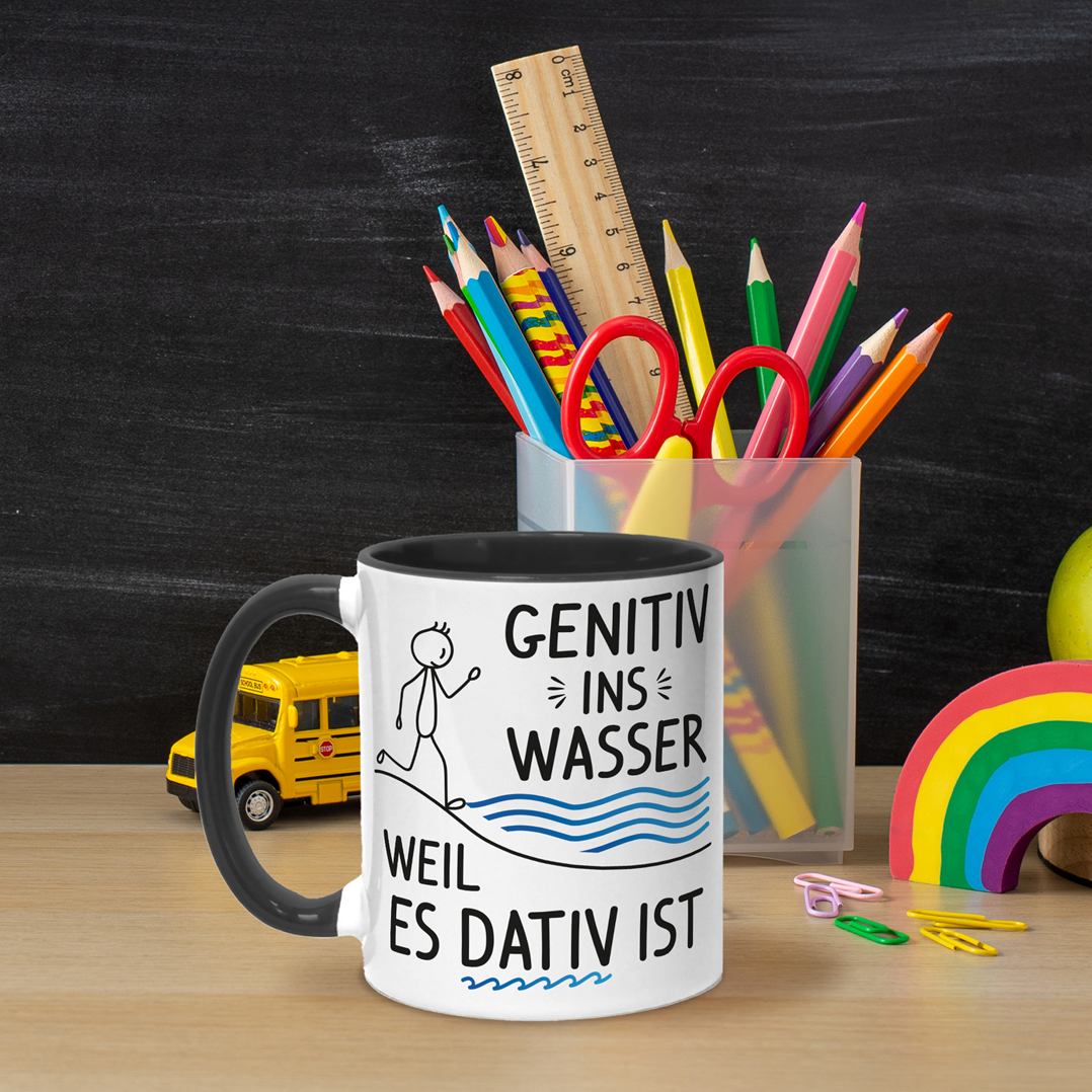 Tasse - Genitiv ins Wasser, weil es Dativ ist