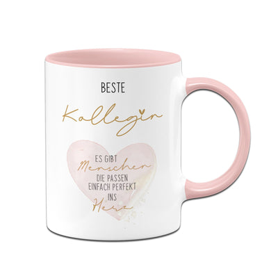 Tasse - Beste Kollegin - Es gibt Menschen die passen einfach perfekt ins Herz