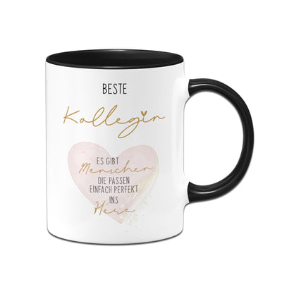 Tasse - Beste Kollegin - Es gibt Menschen die passen einfach perfekt ins Herz