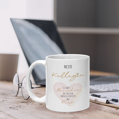 Tasse - Beste Kollegin - Es gibt Menschen die passen einfach perfekt ins Herz