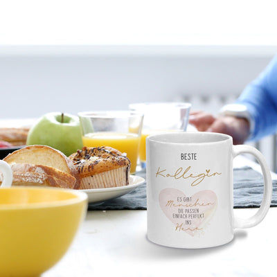 Tasse - Beste Kollegin - Es gibt Menschen die passen einfach perfekt ins Herz