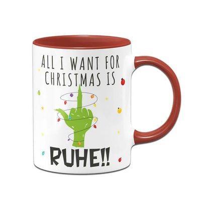 Bild: Tasse - Grinch - All I want for Christmas is Ruhe! (Mittelfinger) Geschenkidee