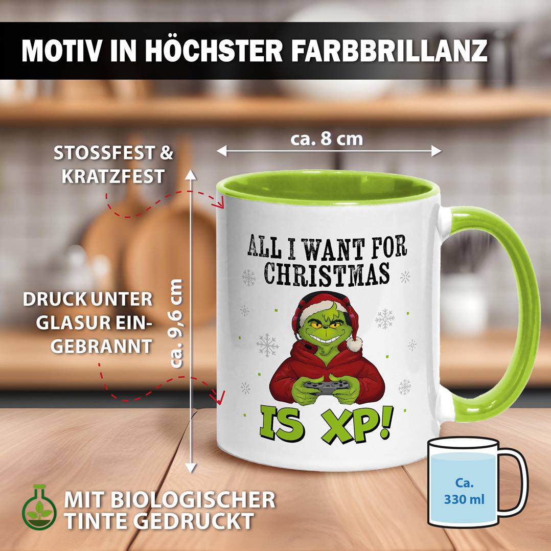 Tasse - Grinch - All I want for Christmas is XP!