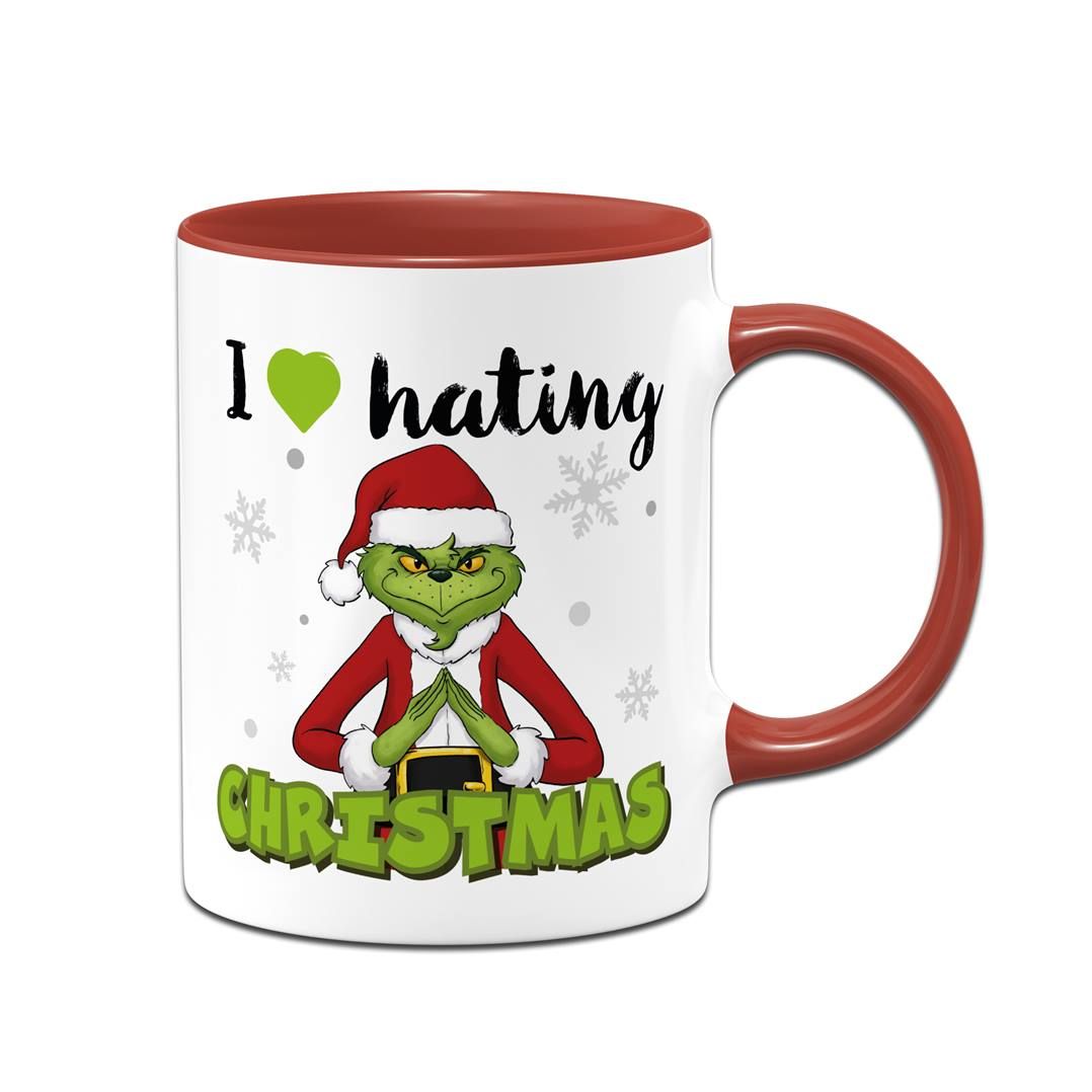 Grinch Tasse 'Ich Hasse Menschen' | Lustige Weihnachtstasse Mit Spruch | Schwarz, Beidseitig Bedruckt, Spülmaschinenfest