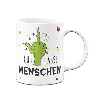 Bild: Tasse - Grinch - Ich hasse Menschen (Mittelfinger) Geschenkidee