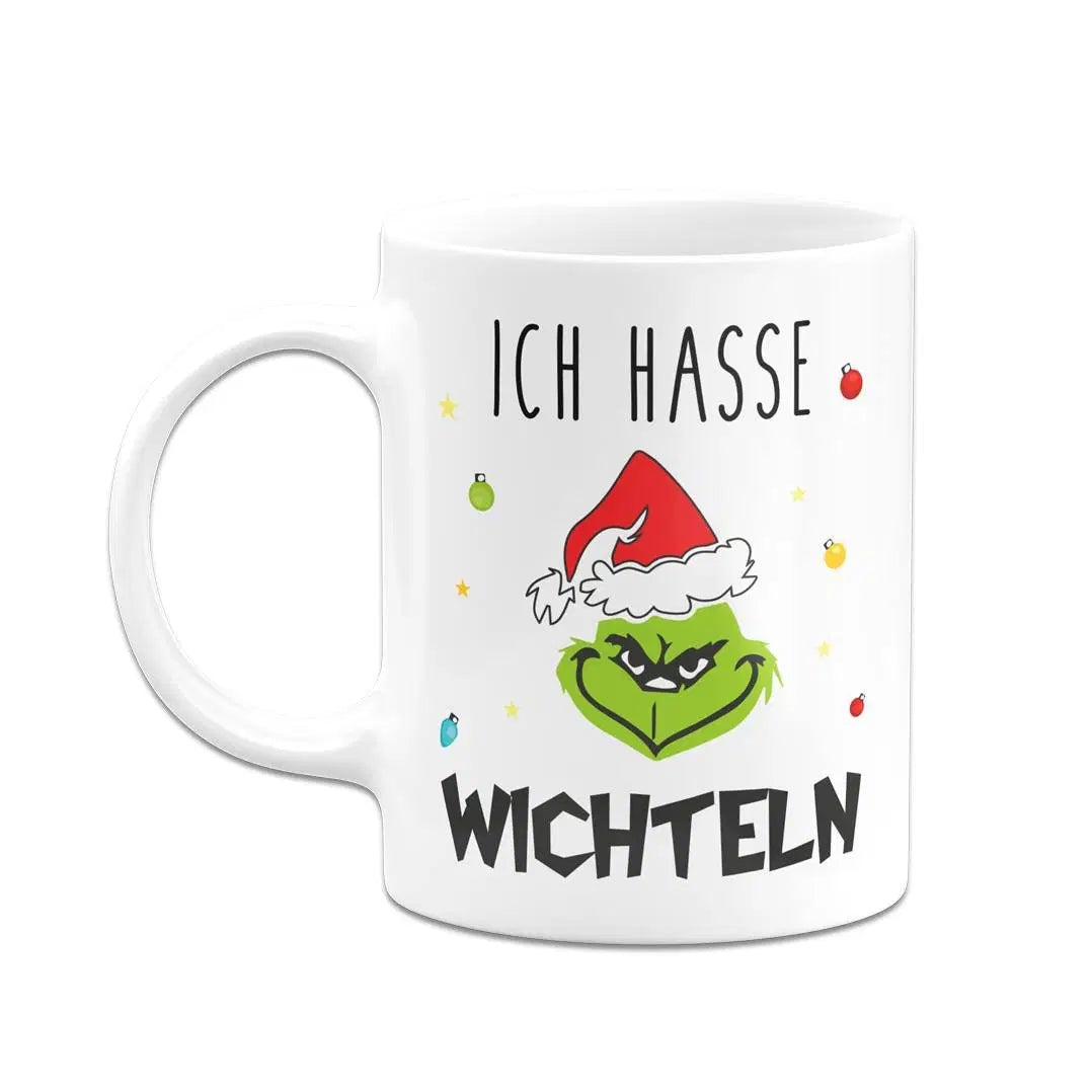 Bild: Tasse - Grinch - Ich hasse Wichteln (Gesicht) Geschenkidee