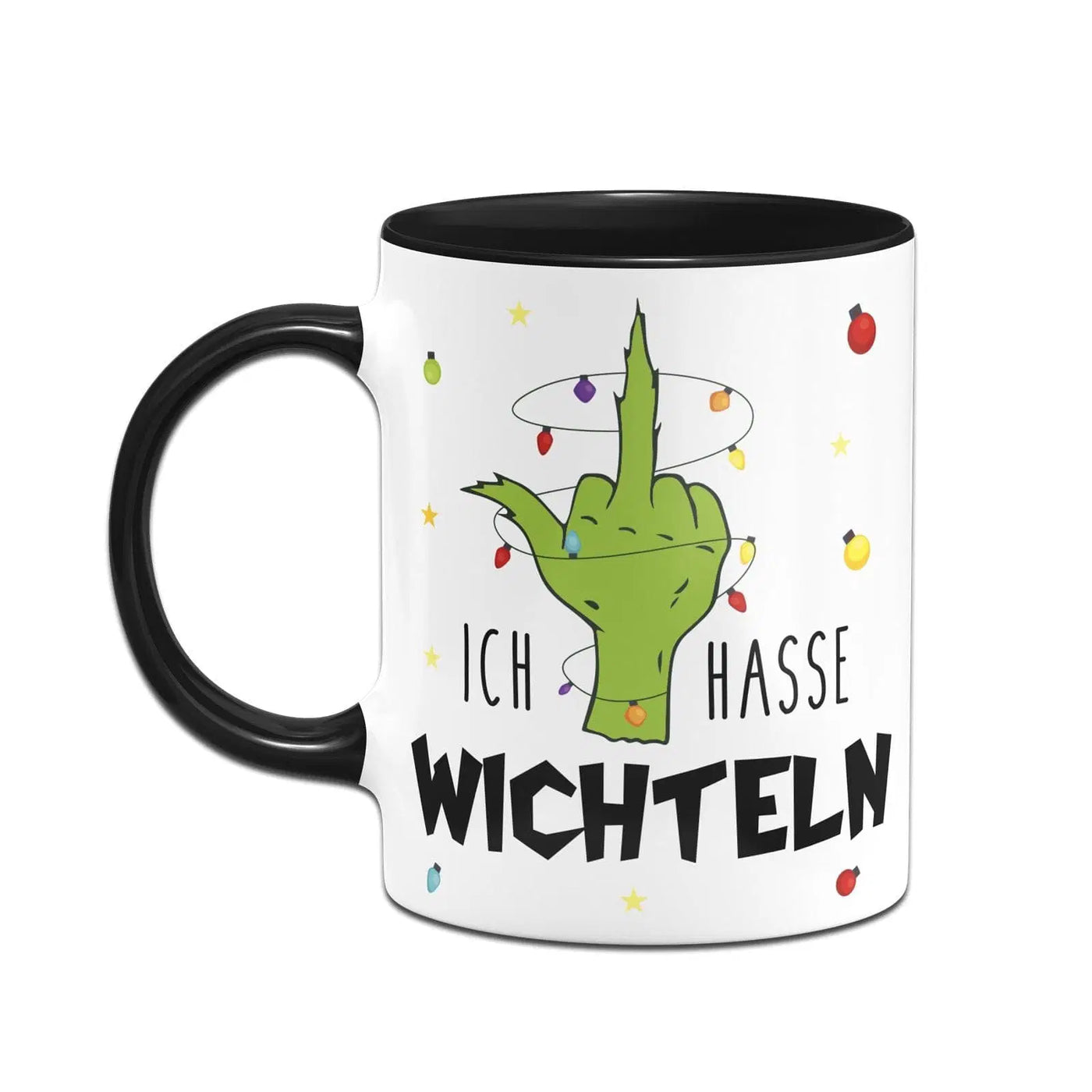 Bild: Tasse - Grinch - Ich hasse Wichteln (Mittelfinger) Geschenkidee