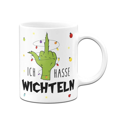 Bild: Tasse - Grinch - Ich hasse Wichteln (Mittelfinger) Geschenkidee