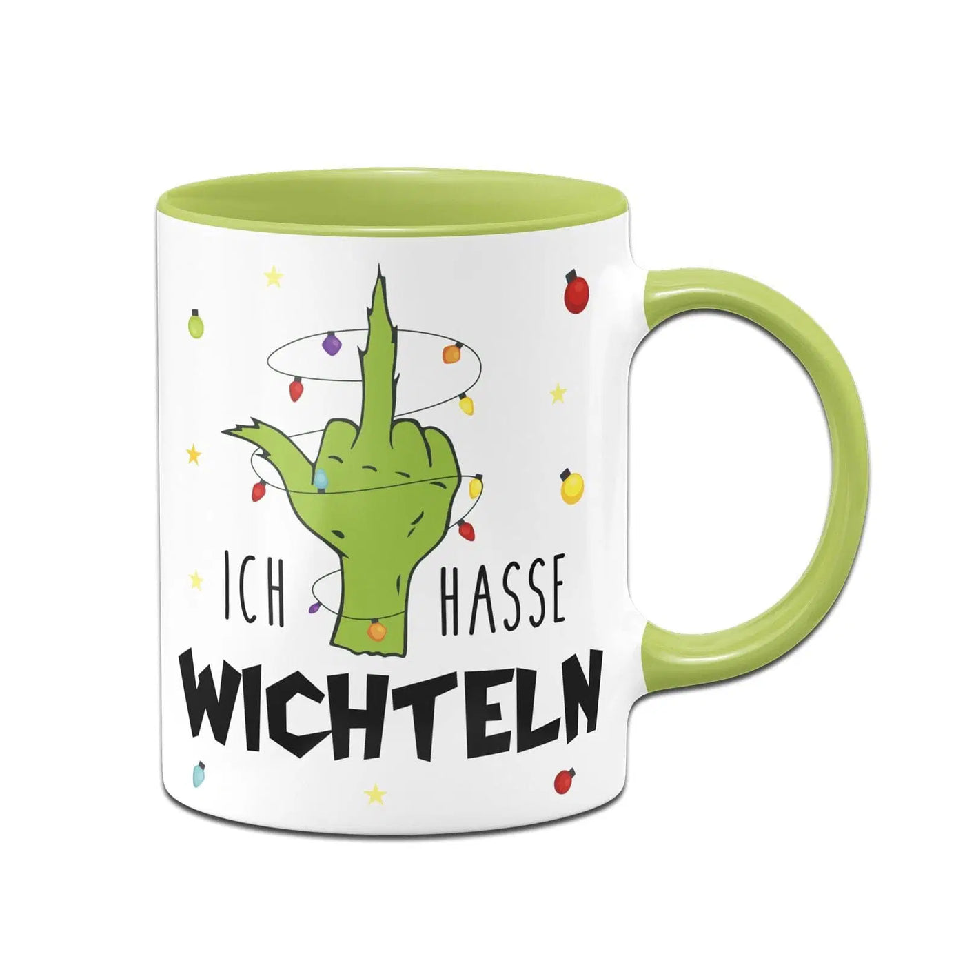 Bild: Tasse - Grinch - Ich hasse Wichteln (Mittelfinger) Geschenkidee