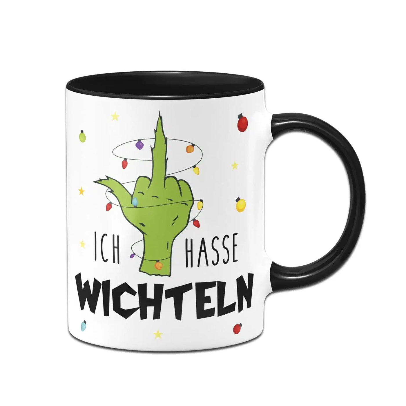 Bild: Tasse - Grinch - Ich hasse Wichteln (Mittelfinger) Geschenkidee