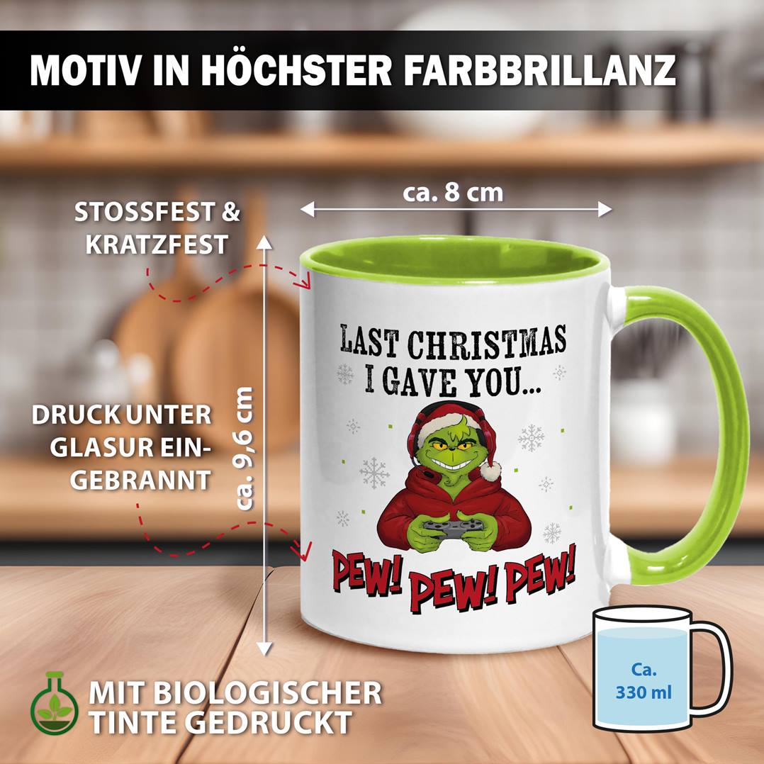 Tasse - Grinch - Last christmas I gave you... Pew! Pew! Pew!