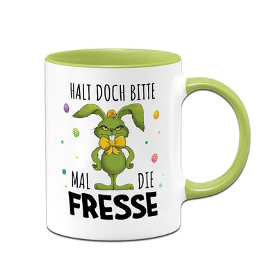 Tasse - Grinch Osterhase - Halt doch bitte mal die Fresse