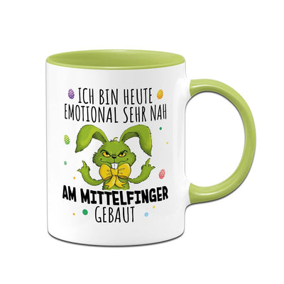 Tasse - Grinch Osterhase - Ich bin heute emotional sehr nah am Mittelfinger gebaut