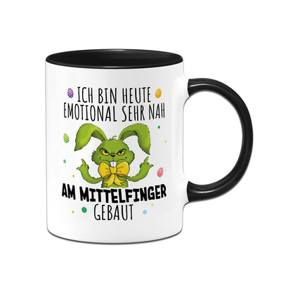 Tasse - Grinch Osterhase - Ich bin heute emotional sehr nah am Mittelfinger gebaut