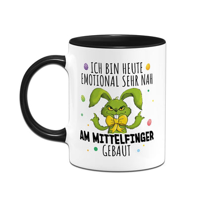 Tasse - Grinch Osterhase - Ich bin heute emotional sehr nah am Mittelfinger gebaut