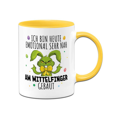 Tasse - Grinch Osterhase - Ich bin heute emotional sehr nah am Mittelfinger gebaut