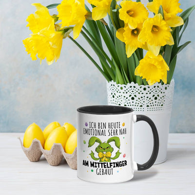 Tasse - Grinch Osterhase - Ich bin heute emotional sehr nah am Mittelfinger gebaut