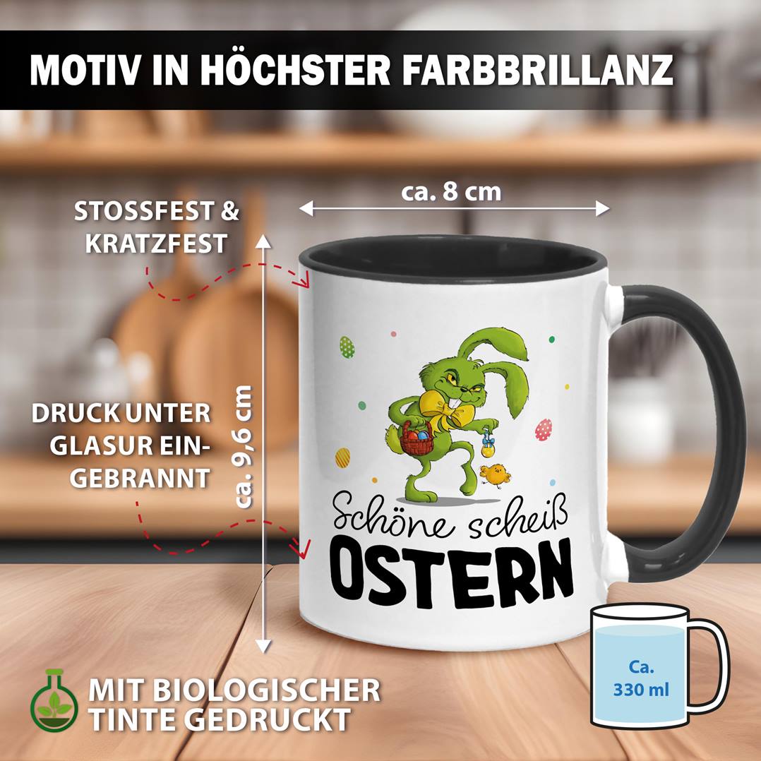 Tasse - Grinch Osterhase - Schöne scheiß Ostern