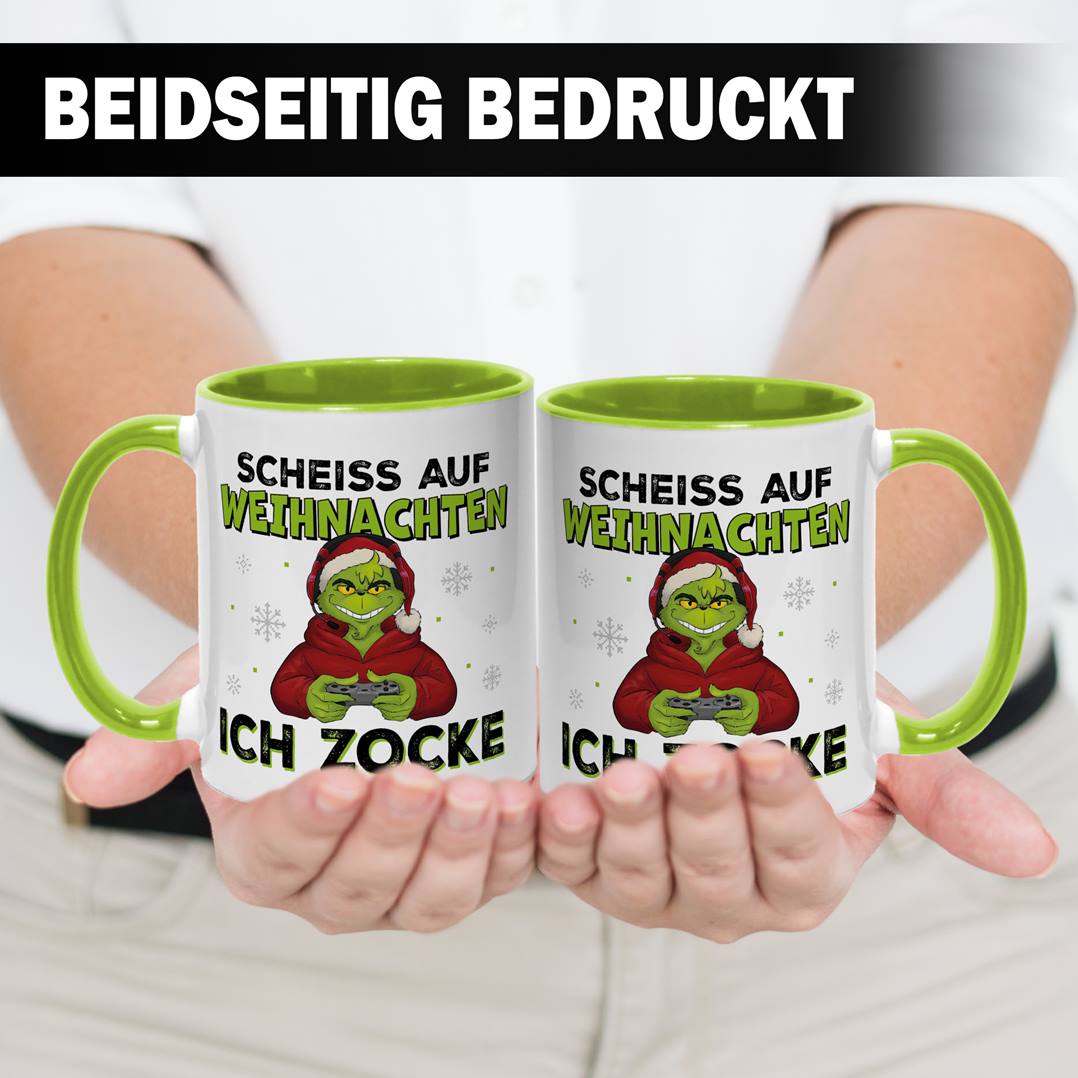 Tasse - Grinch - Scheiß auf Weihnachten, ich zocke