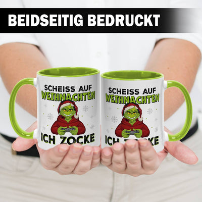 Tasse - Grinch - Scheiß auf Weihnachten, ich zocke