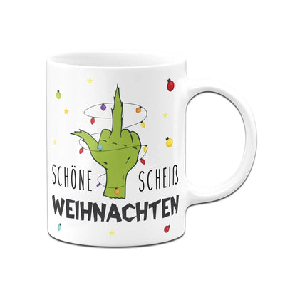 Bild: Tasse - Grinch - Schöne scheiß Weihnachten (Mittelfinger) Geschenkidee