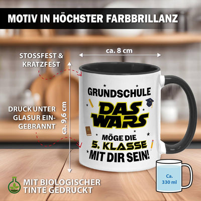 Tasse - Grundschule Das Wars - Möge die 5. Klasse mit Dir sein!