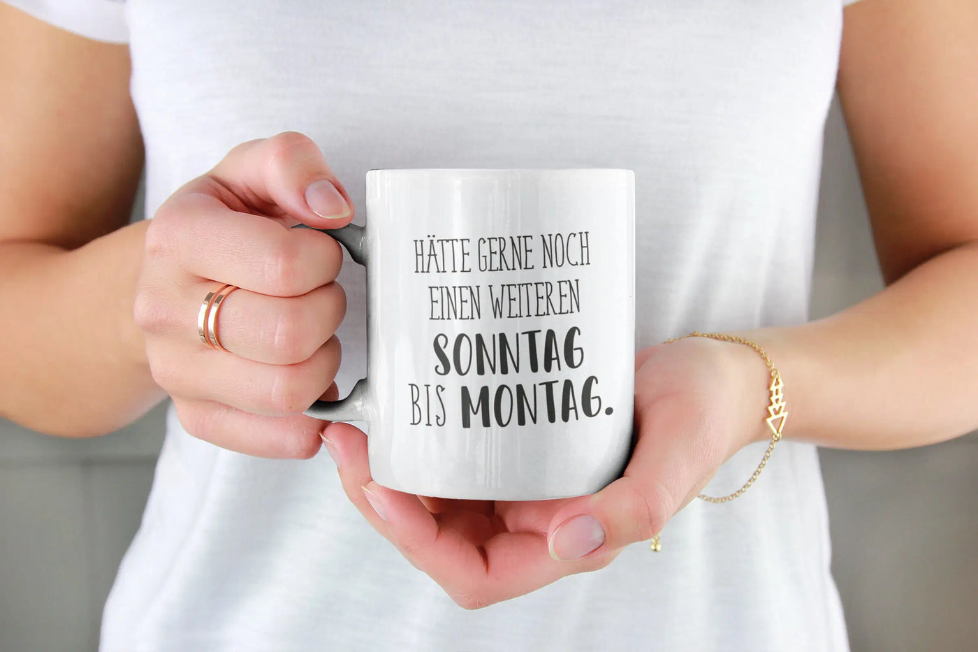 Bild: Tasse - Hätte gerne noch einen weiteren Sonntag bis Montag. - Pure Statement Geschenkidee