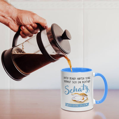 Tasse - Hinter Deiner harten Schale verbirgt sich ein richtiger Schatz. Ich liebe Dich!