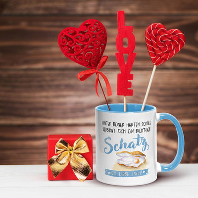 Tasse - Hinter Deiner harten Schale verbirgt sich ein richtiger Schatz. Ich liebe Dich!