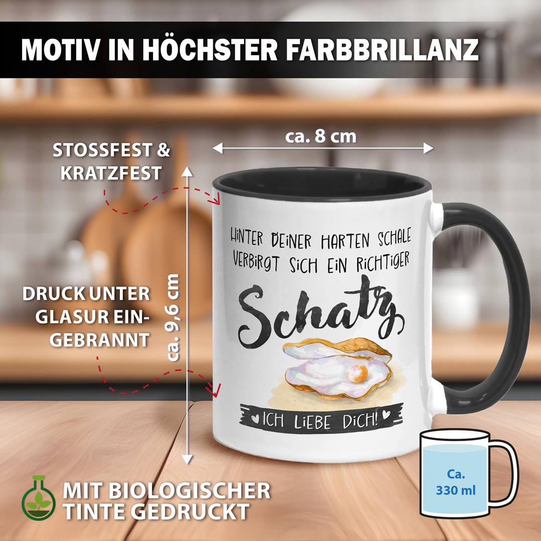 Tasse - Hinter Deiner harten Schale verbirgt sich ein richtiger Schatz. Ich liebe Dich!