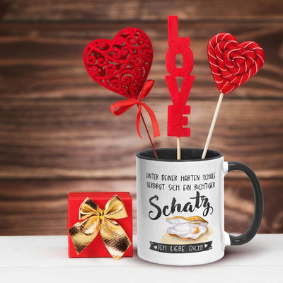 Tasse - Hinter Deiner harten Schale verbirgt sich ein richtiger Schatz. Ich liebe Dich!