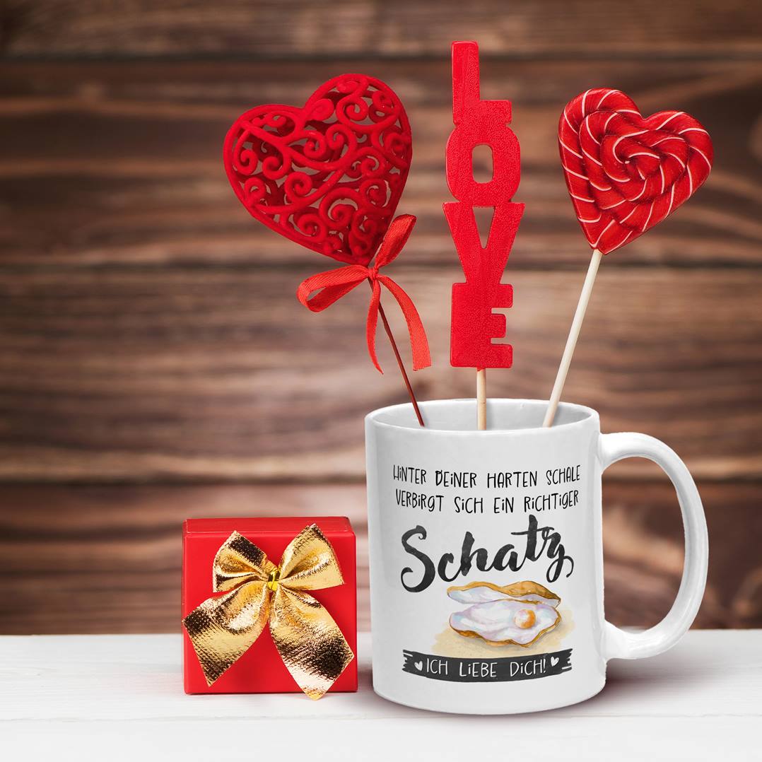 Tasse - Hinter Deiner harten Schale verbirgt sich ein richtiger Schatz. Ich liebe Dich!