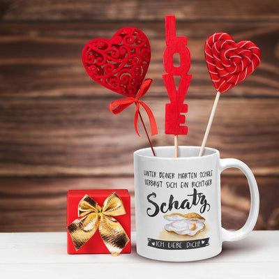 Tasse - Hinter Deiner harten Schale verbirgt sich ein richtiger Schatz. Ich liebe Dich!