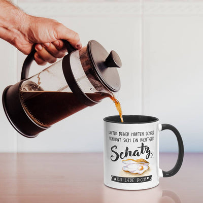 Tasse - Hinter Deiner harten Schale verbirgt sich ein richtiger Schatz. Ich liebe Dich!