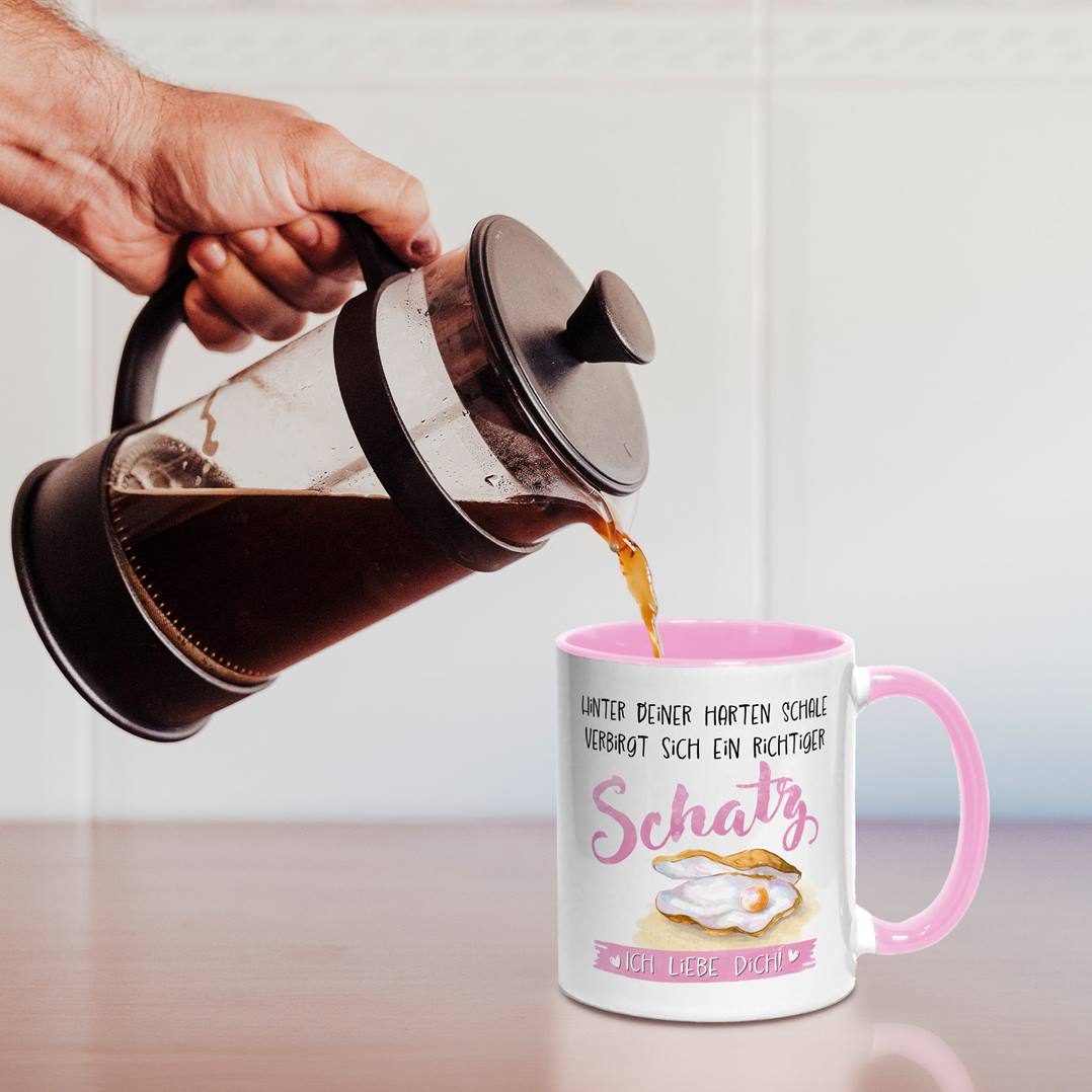 Tasse - Hinter Deiner harten Schale verbirgt sich ein richtiger Schatz. Ich liebe Dich!