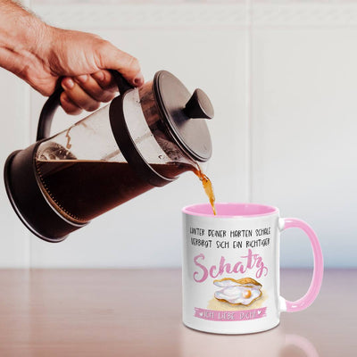 Tasse - Hinter Deiner harten Schale verbirgt sich ein richtiger Schatz. Ich liebe Dich!