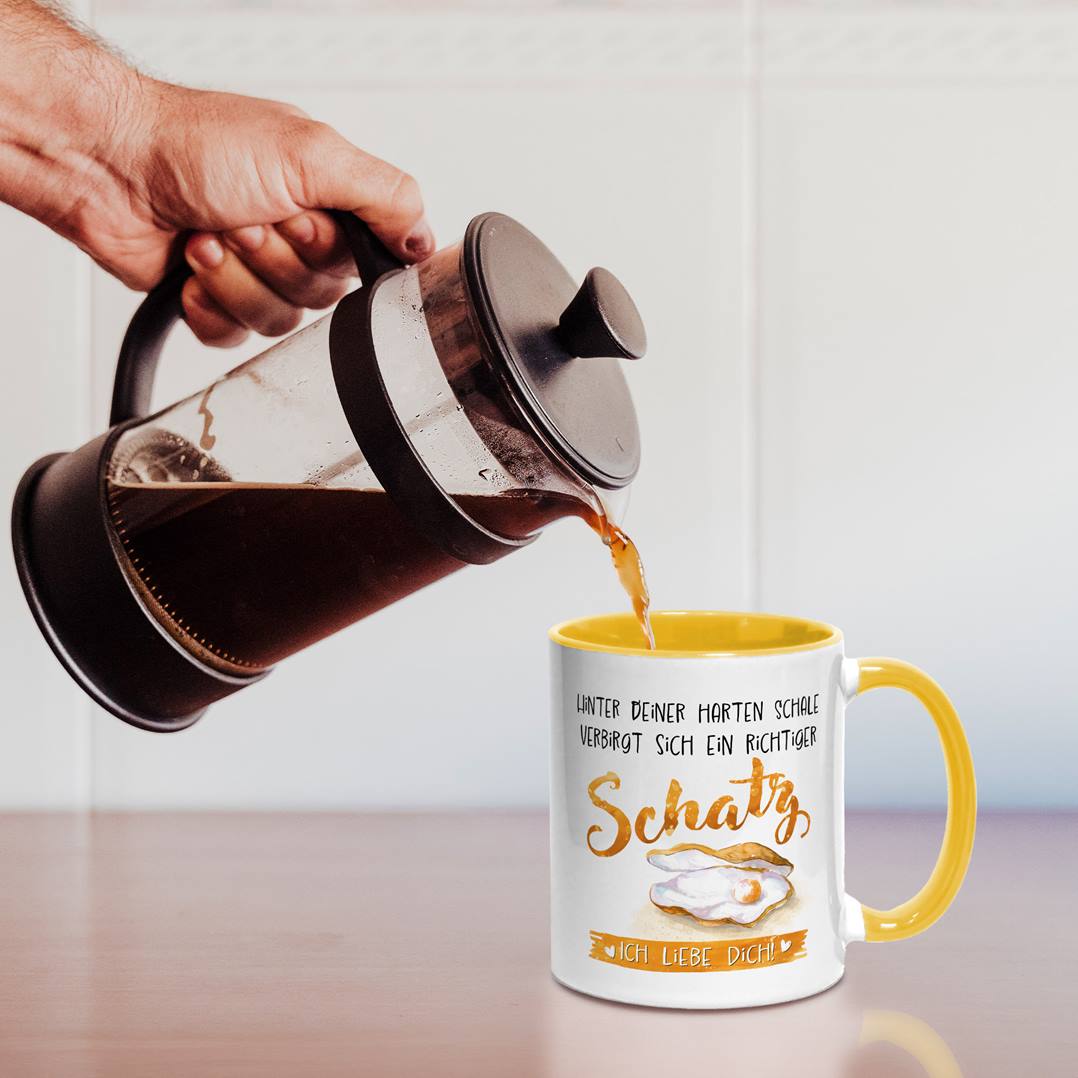 Tasse - Hinter Deiner harten Schale verbirgt sich ein richtiger Schatz. Ich liebe Dich!