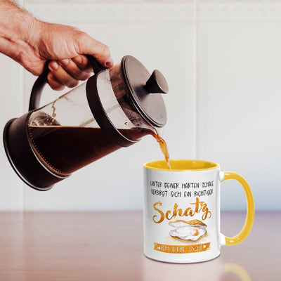 Tasse - Hinter Deiner harten Schale verbirgt sich ein richtiger Schatz. Ich liebe Dich!