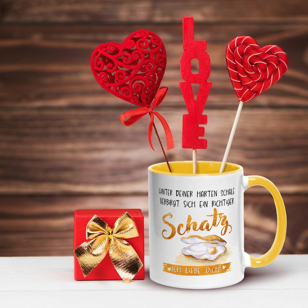 Tasse - Hinter Deiner harten Schale verbirgt sich ein richtiger Schatz. Ich liebe Dich!