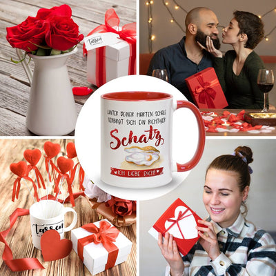 Tasse - Hinter Deiner harten Schale verbirgt sich ein richtiger Schatz. Ich liebe Dich!